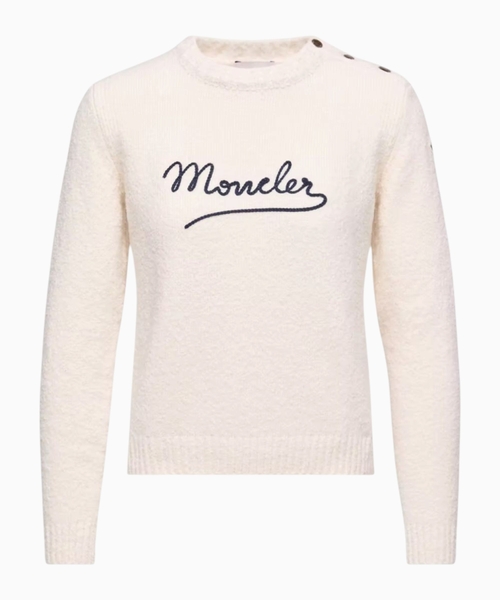 Embroidered logo cotton blend jumper