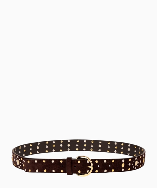 Suede belt with rivets