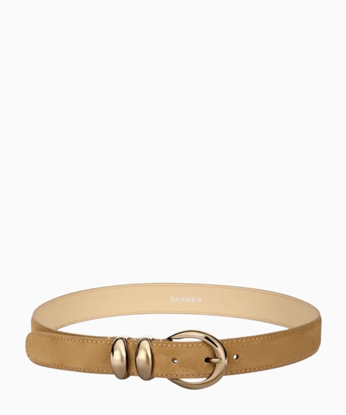 Suede belt with metal buckle