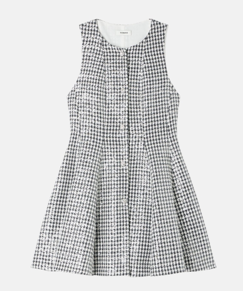 Tweed and sequin mini dress