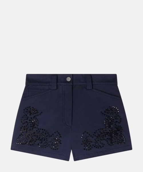 Embroidered cotton shorts
