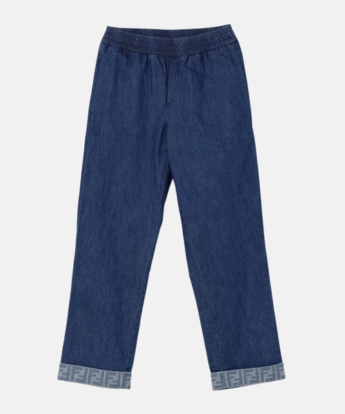 Loqolu denim şalvar