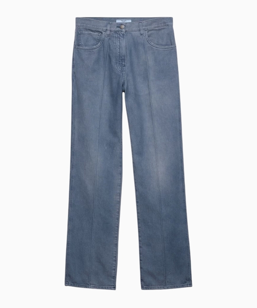Yuyulmuş effektli denim şalvar