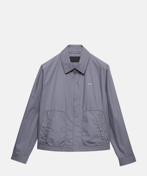 Technical cotton zipper blouson jacket