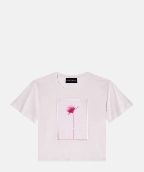 Jersey T-shirt with flower print