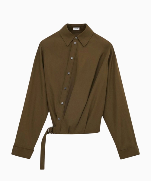Draped overshirt in cotton
