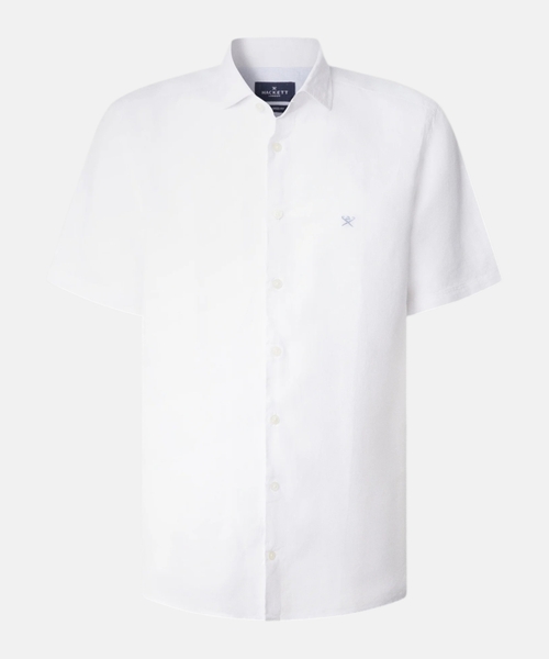 Tailored fit short sleeve linen shirt