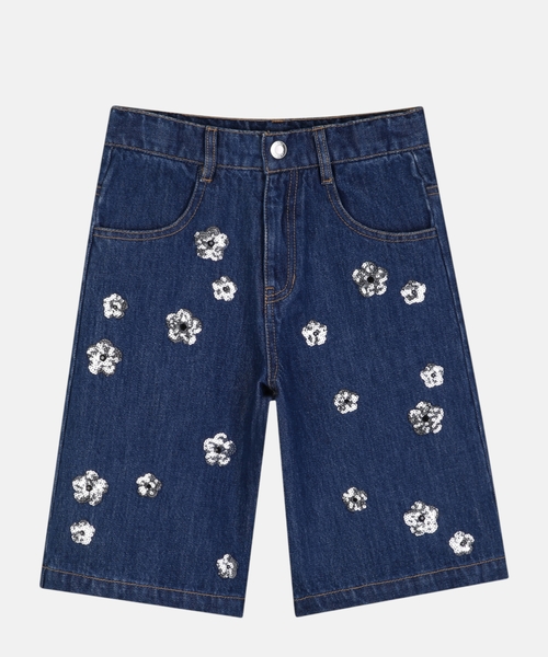 Sequin Daisy shorts in denim
