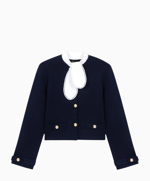 Detachable collar cardigan