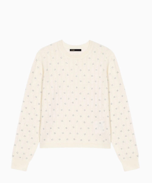 Rhinestone-front jumper