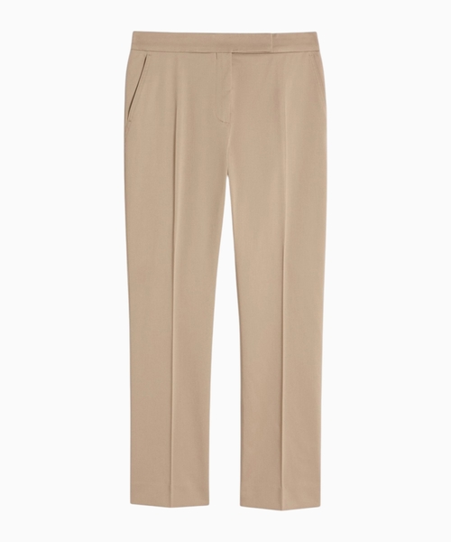 Slim-fit cotton satin trousers