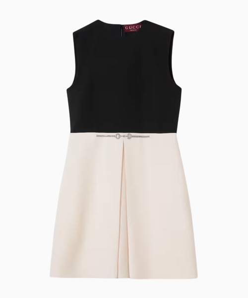 Silk wool dress with Horsebit