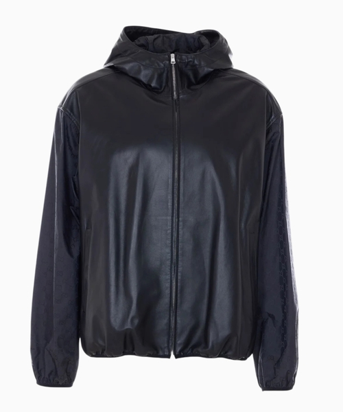 Zip-up hooded jacket