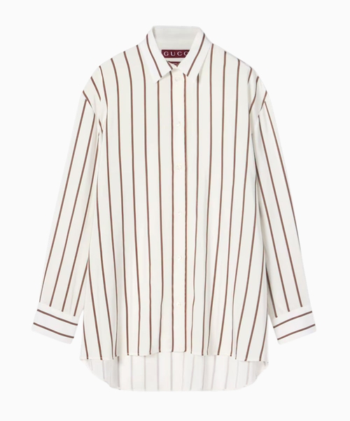 Web silk jacquard shirt