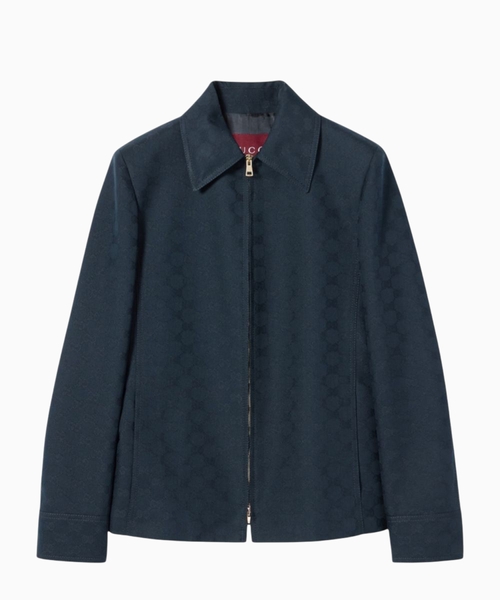 GG cotton gabardine zip jacket