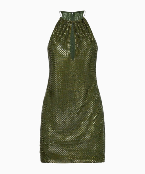 Rhinestone mesh dress
