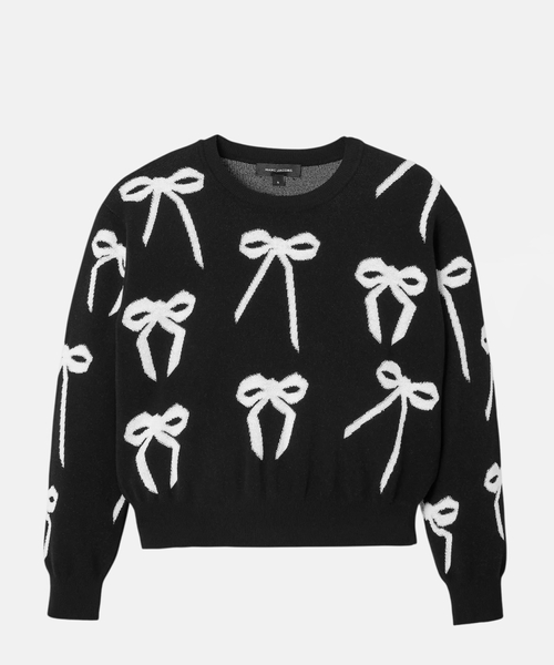 Bow jacquard jumper