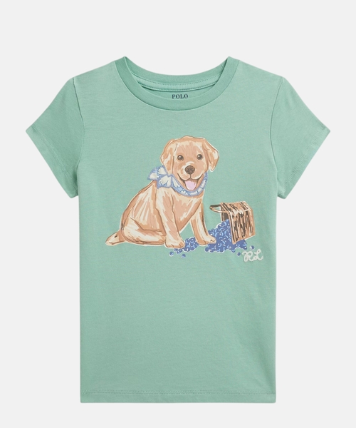 Dog-print cotton jersey T-shirt