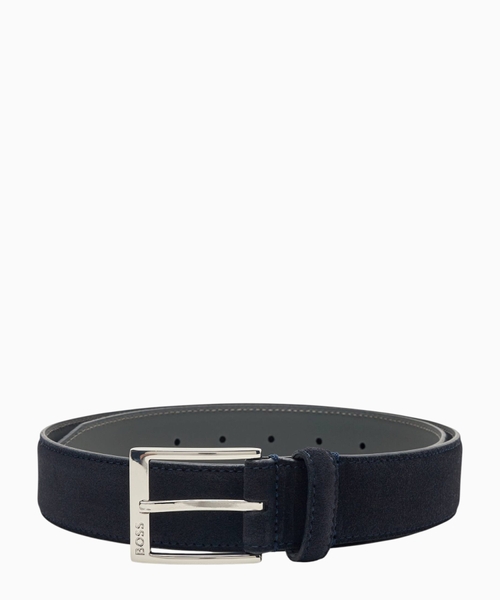Suede belt with buckle