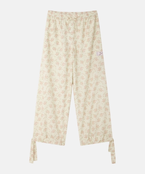 Floral wide-leg trousers