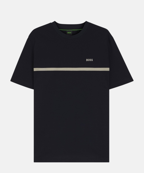 Cotton T-shirt with logo and stripe
