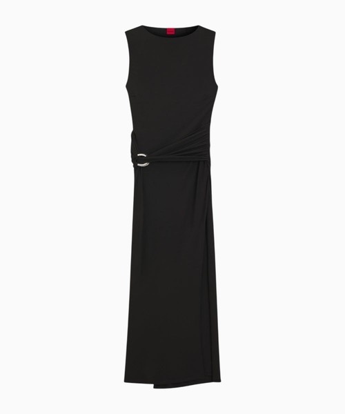 Wrap-effect dress with buckle detail