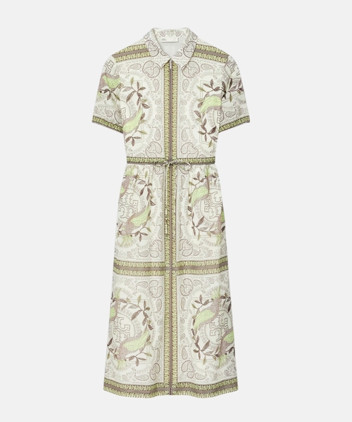 Cinched cotton zip dress