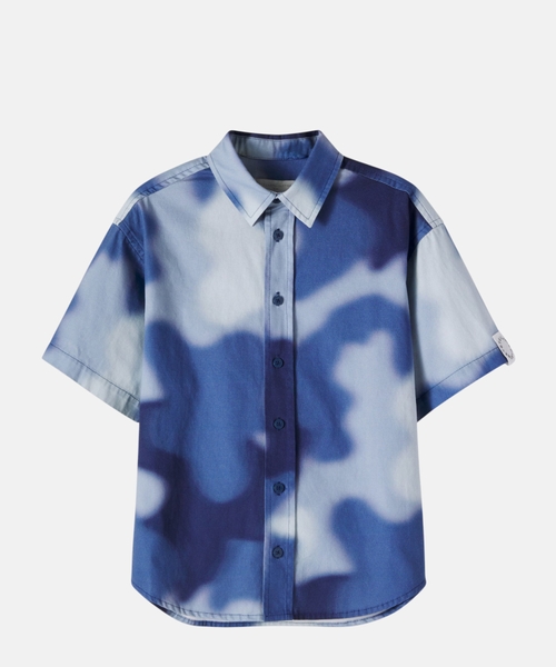 Cotton poplin shirt with print