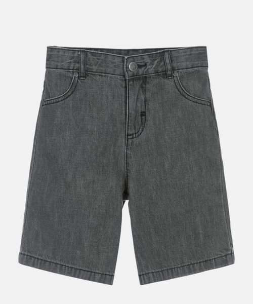 Loqolu denim şort