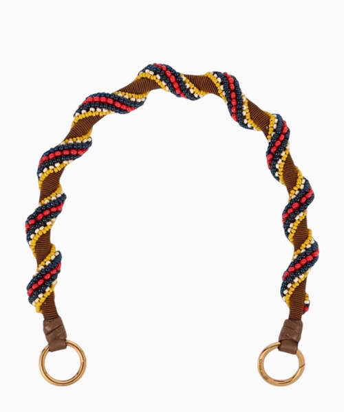 Bag handle with beads