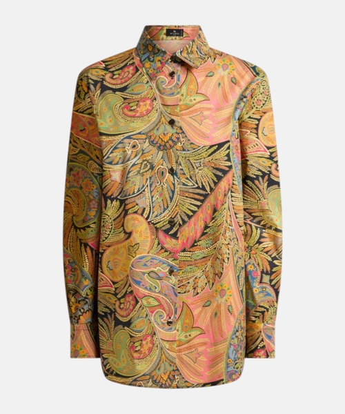 Рубашка из хлопкового поплина с принтом пейсли