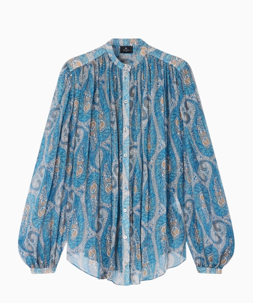 Buta printli ipək bluz