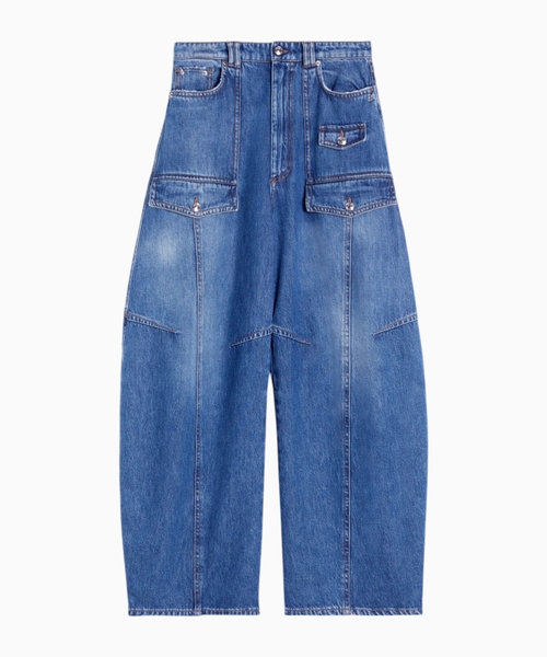 Denim cargo trousers