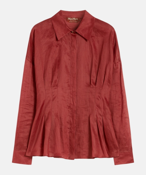 Рубашка из рами и канваса с длинными рукавами