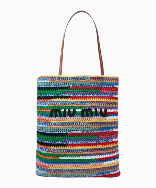 Logo tote bag in crochet
