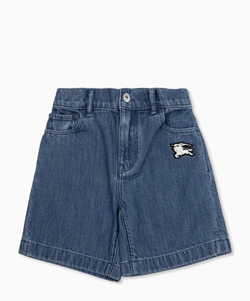Denim shorts with logo