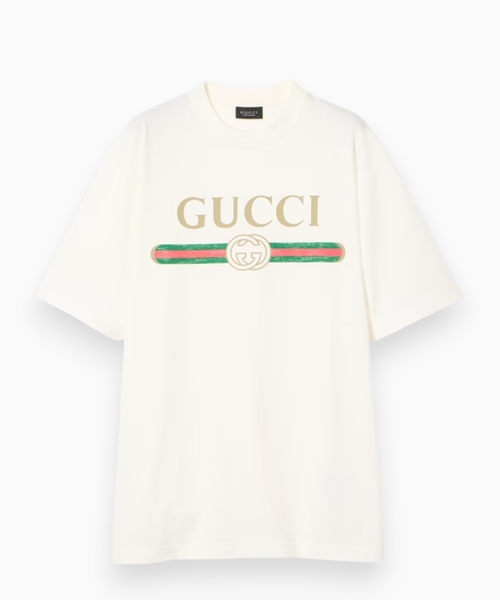 Cotton jersey and silk T-shirt with print