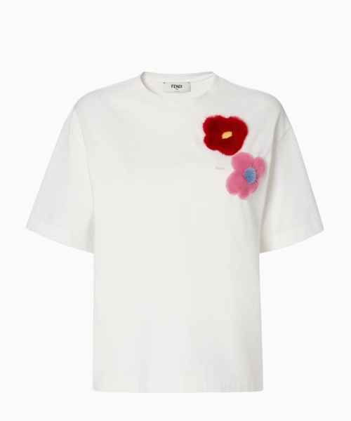 Gül detallı cersi T-shirt