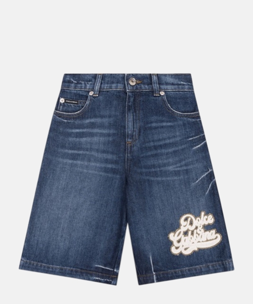 Denim shorts with a patch
