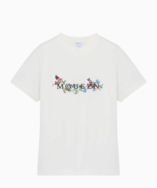Çiçəkli loqolu T-shirt