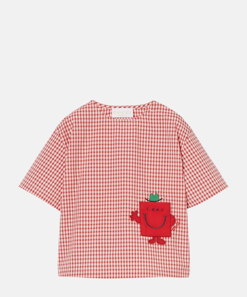 Gingham cotton T-shirt