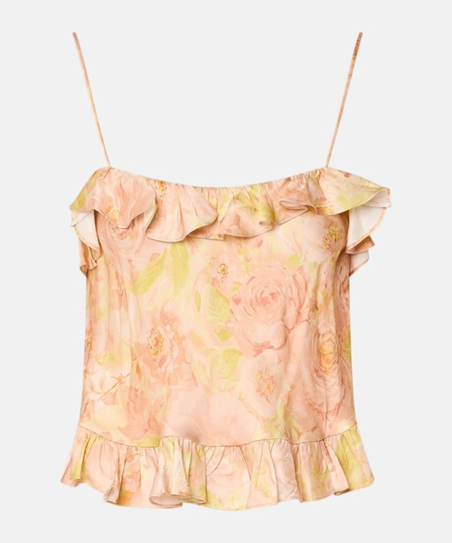 Cropped flower print top