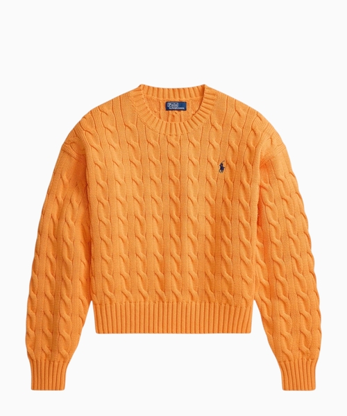 Cable-knit cotton jumper