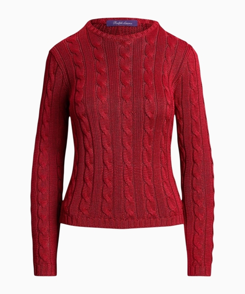 Cable-knit silk jumper