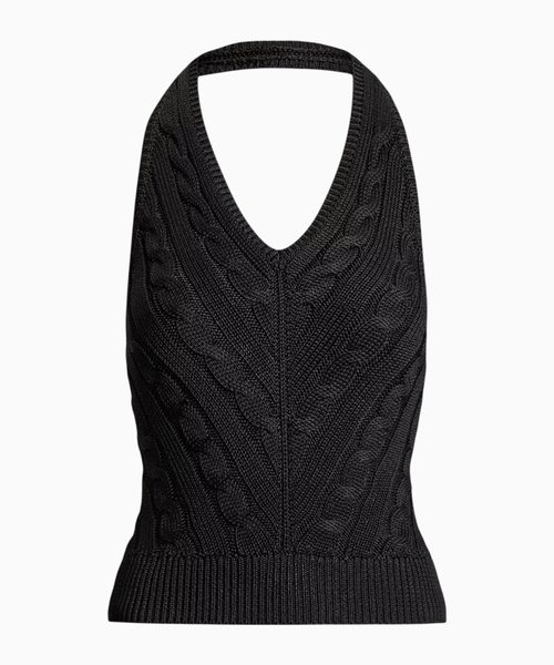 Silk top with an open back
