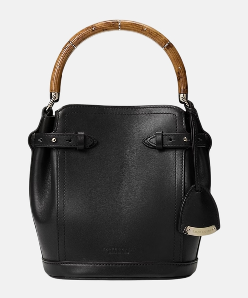 Маленькая кожаная сумка-bucket