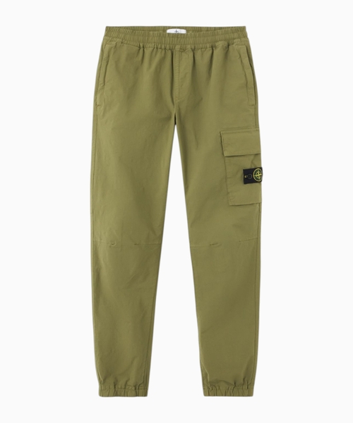 Cargo trousers with elasticated waistband