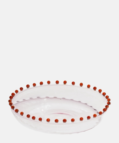 Pearl platter in glass