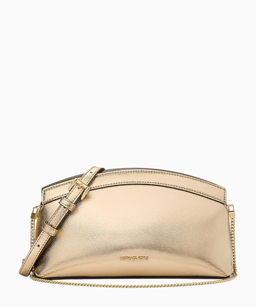 Athena Small Metallic leather convertible clutch