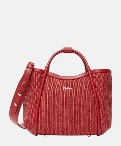 Extra-small raffia-look basketweave marine bag